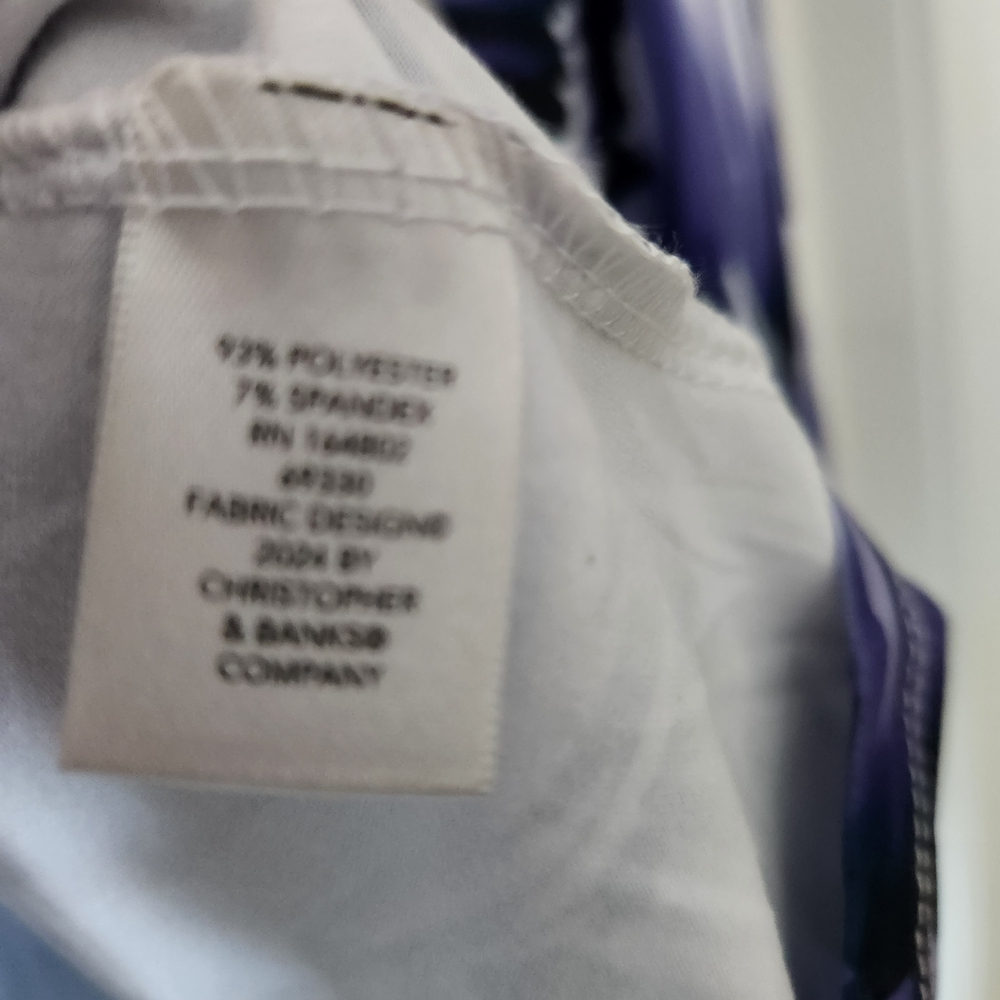 Christopher & Banks Purple and White Floral-Print Long Sleeve Top - Picture 4 of 4